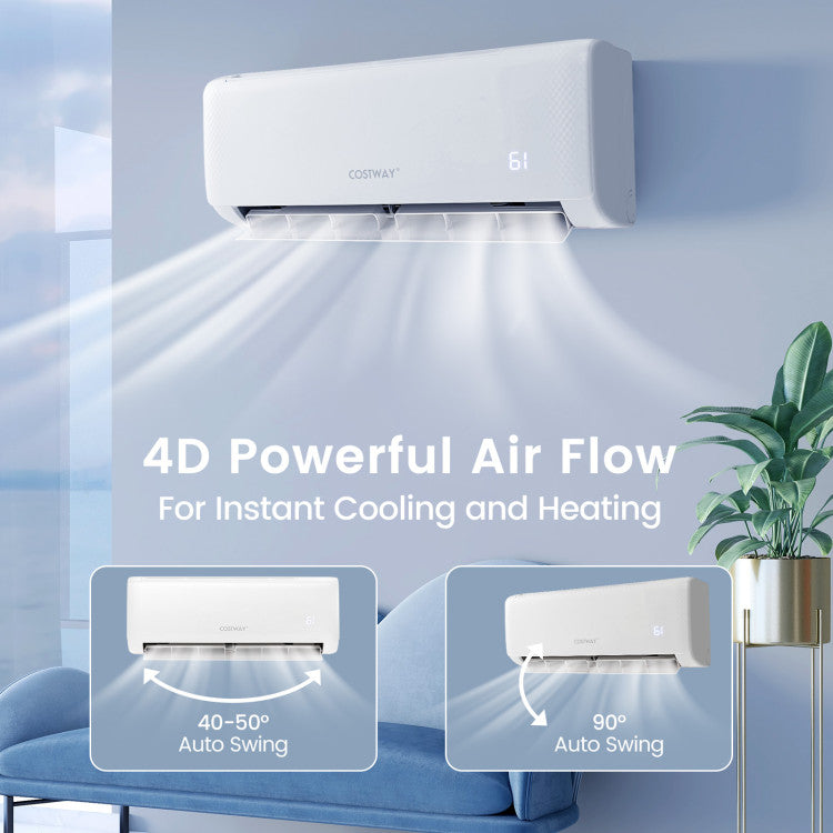 Energy Star Certified 12000 BTU 21 SEER2 208-230V Ductless Mini Split Air Conditioner with Heater Pump