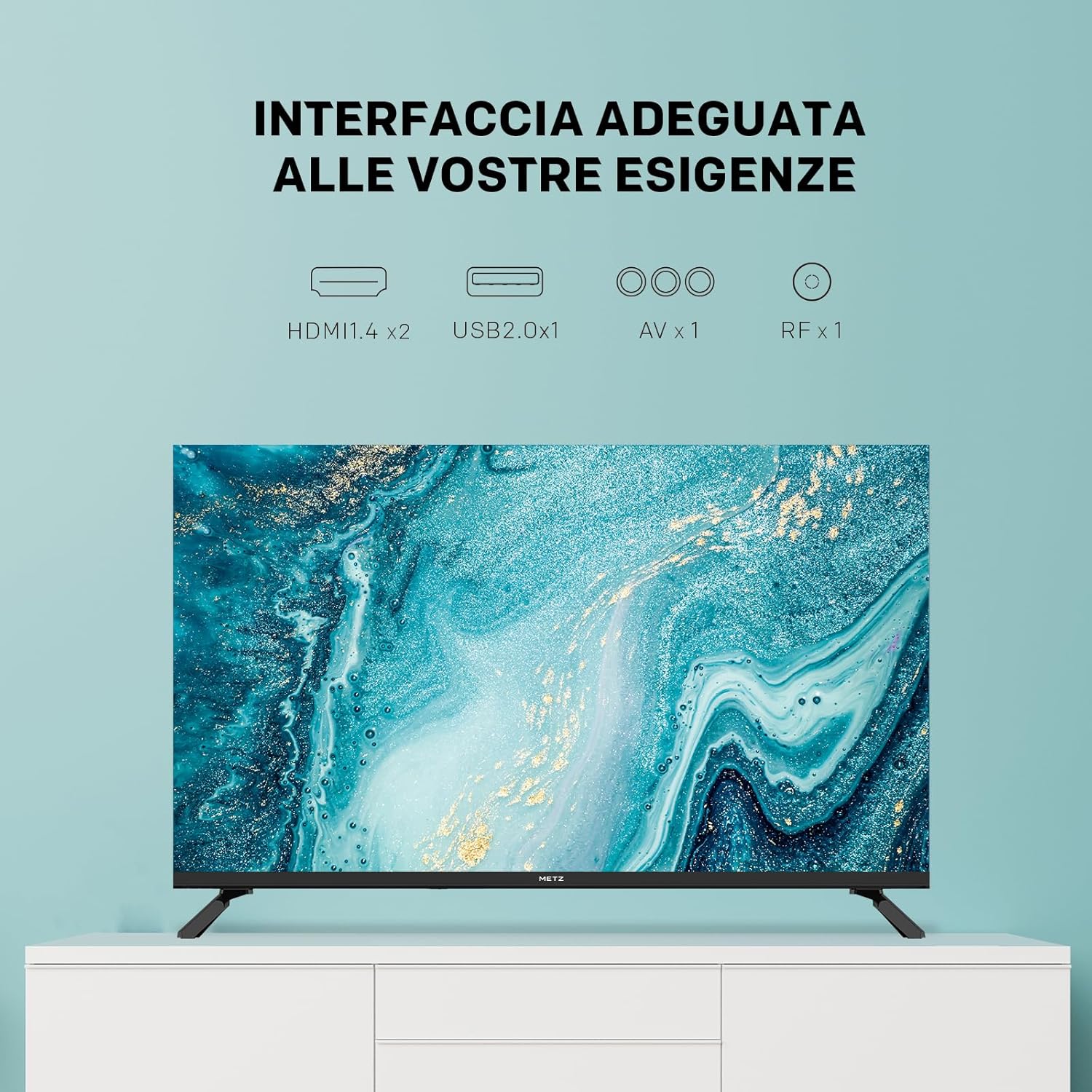 Metz MTE2000Z TV, 40 Inch, FHD, TV, 1920x1080, Dolby Digital, Direct LED, Borderless Design, HDMI, USB, DVB-T/T2, DVB-C, DVB-S/S2 CI+