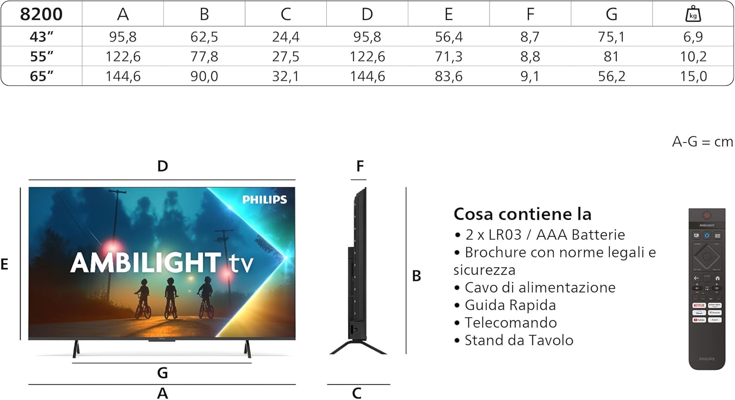 Ambilight 43PUS8200 4K LED Smart TV - 43-Inch Display with Titan OS Platform, Pixel Precise Ultra HD and Dolby Atmos Sound - Works with Alexa and Google Voice Assistant
