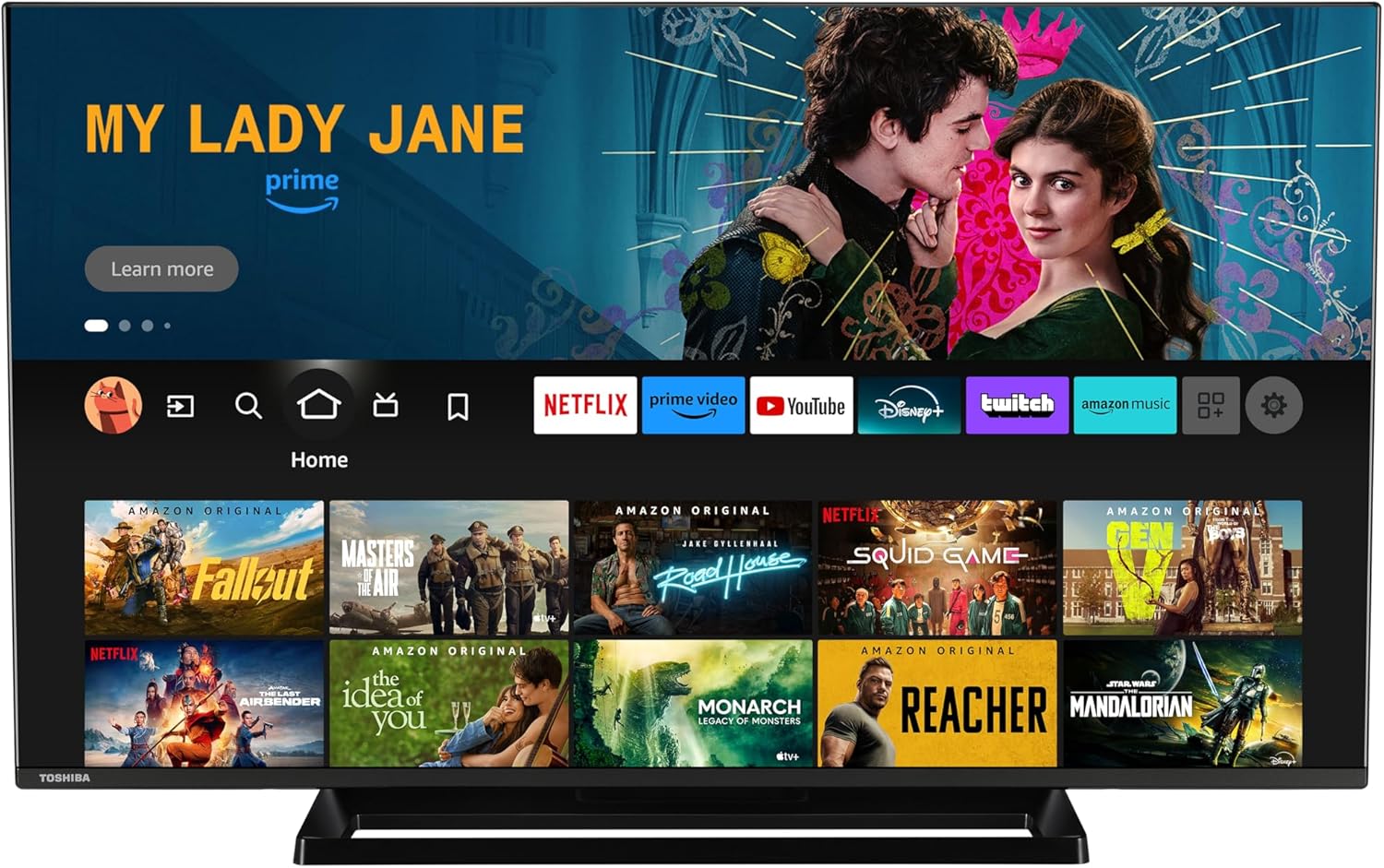 Toshiba Smart Fire TV 43 Inch Ultra HD 43UF3F63DAR, TV 4K 43 Inch with Alexa Built-in, LED TV Compatible with Alexa, DVB-T2, LED Technology, Dolby Vision, HDMI 2.1, Dolby Atmos