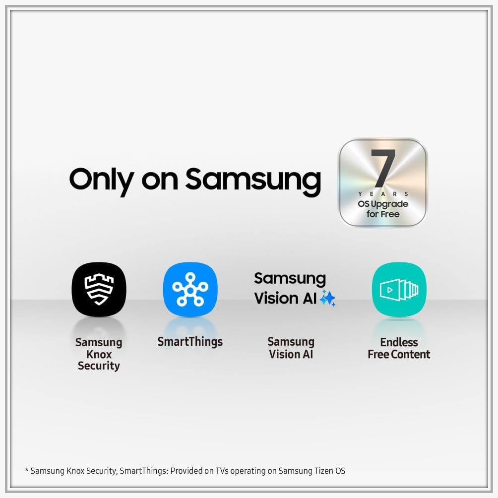 QLED 4K Vision AI Smart TV 50'' QE50Q7F4AUXZT, Q4 Processor, 100% Color Volume with Quantum Dot, Motion Xcelerator, OTS Lite & Adaptive Sound, SlimLook Design, 2025