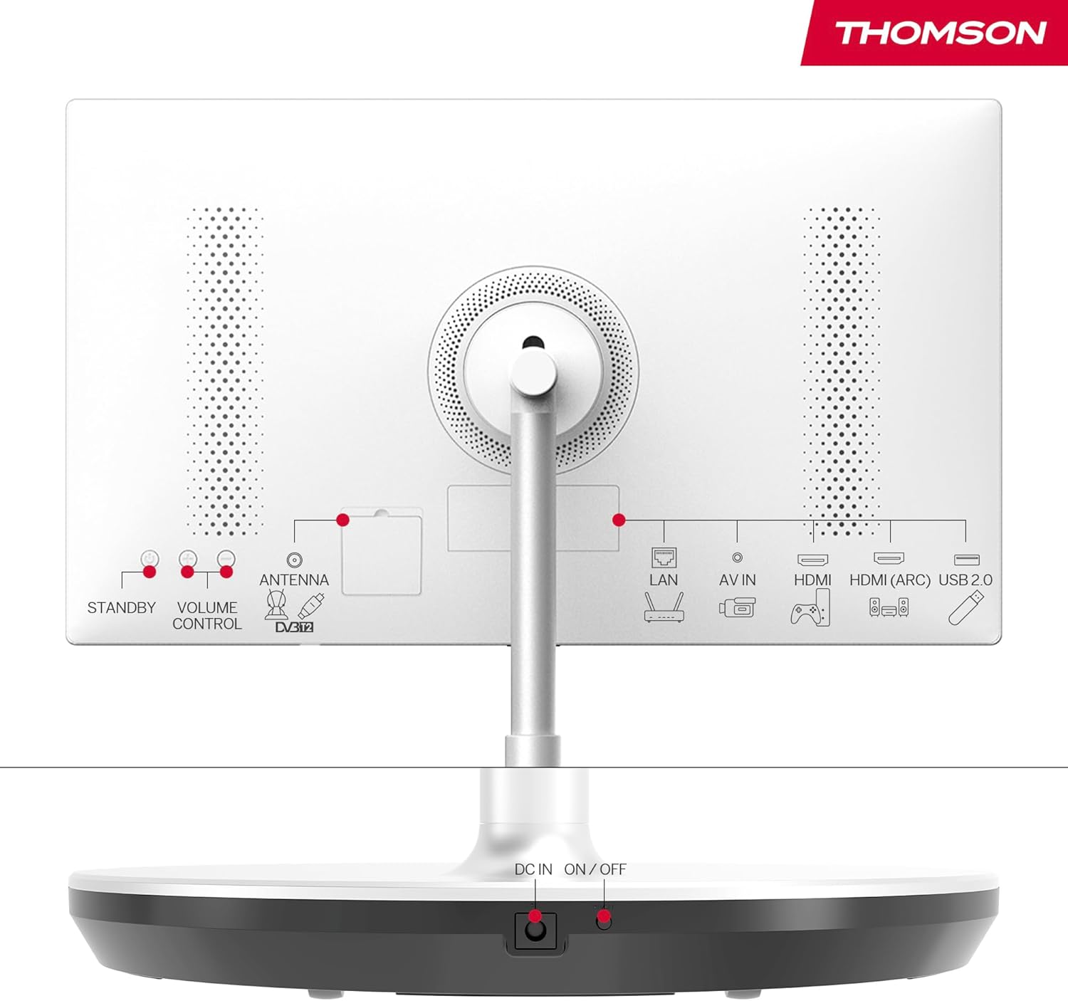 Thomson Go 32-Inch TV (81 cm), TV Android Portable - HD Ready (1366x768), Voice Control, Bluetooth 5.1, Wi-Fi, hotspot function, battery life up to 4 hours