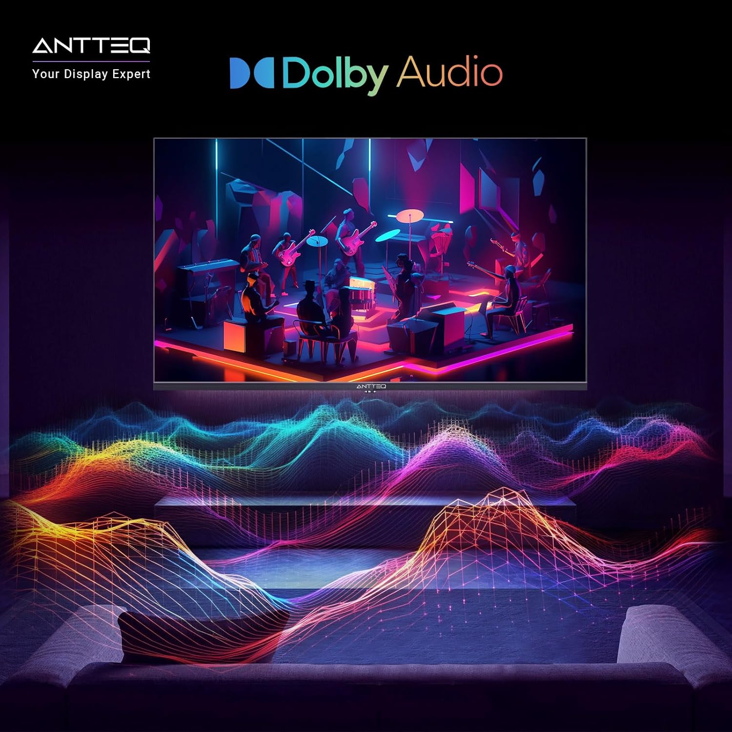 AV42F3 Smart TV 42 Inch (106 cm) TV with Prime Video, Youtube, Wi-Fi, Triple-Tuner DVB-T2 / S2 / C