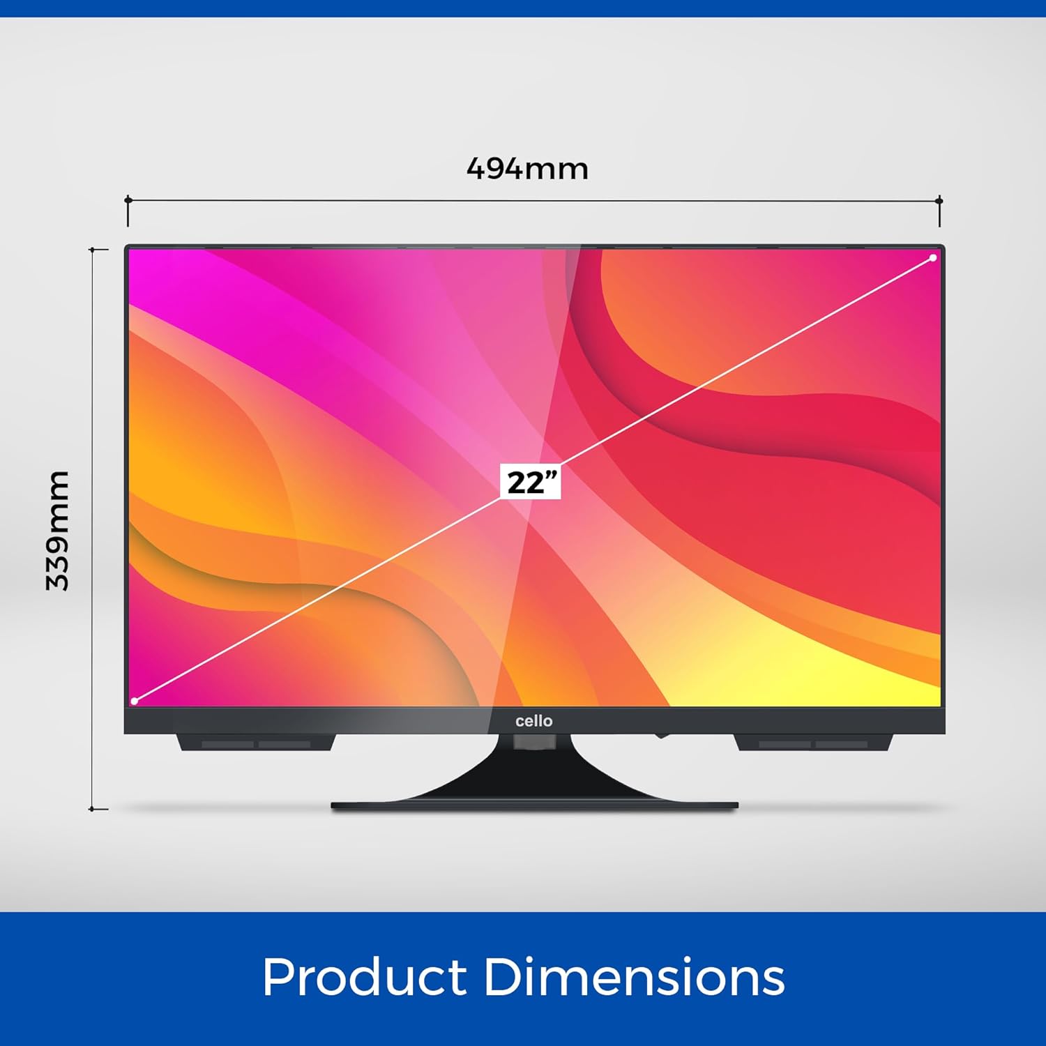 Cello C2224WS 12 Volt 22 Inch Traveller Smart TV Frameless Ultrafast WebOS, Speaker Pitch Perfect Bluetooth, Netflix, Compact TV for Camper and Truck