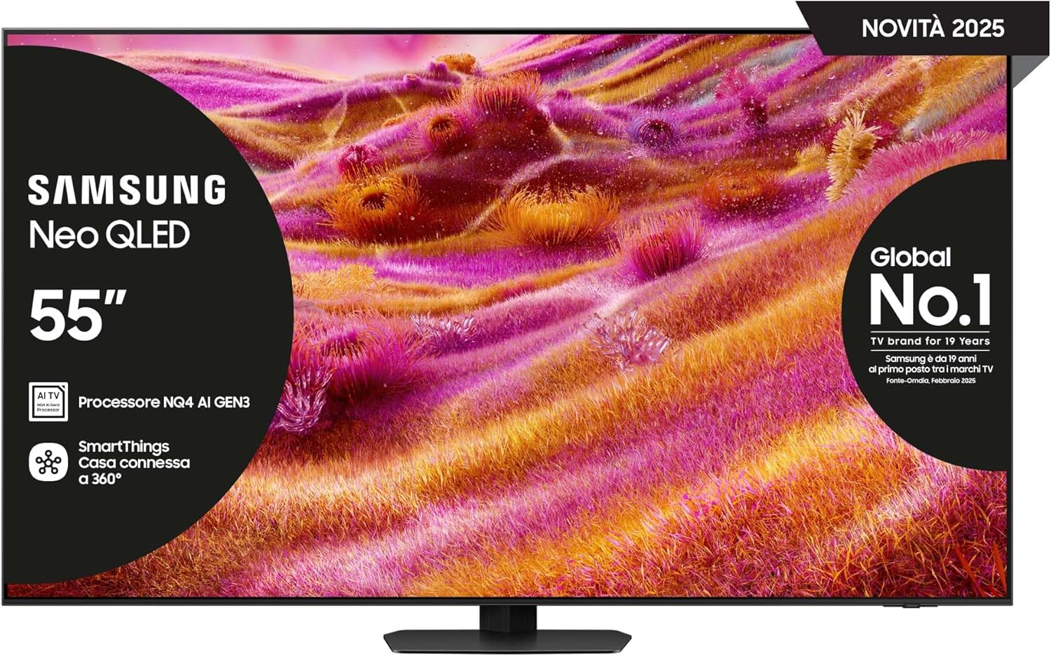 Smart TV 55'' QE55QN94FATXZT Neo QLED 4K Mini LED, NQ4 AI Gen3 Processor, 4K AI Upscaling Pro, Glare Free, Motion Xcelerator 165Hz, Dolby Atmos & OTS+, NeoSlim Design, 2025