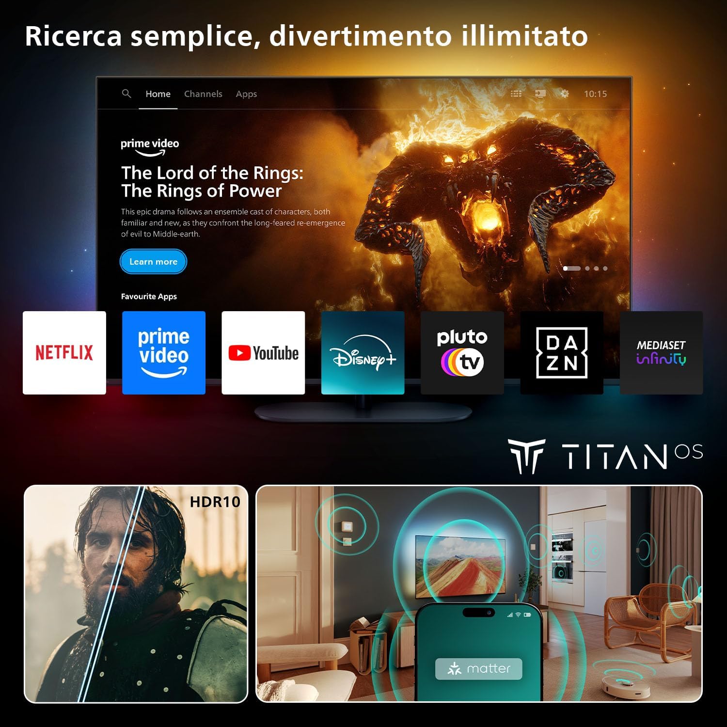 32PFS6900 HD LED Smart TV - 32-Inch Display with Pixel Plus, Titan OS Platform and Dolby Digital Sound - Works with Alexa and Google Voice Assistant