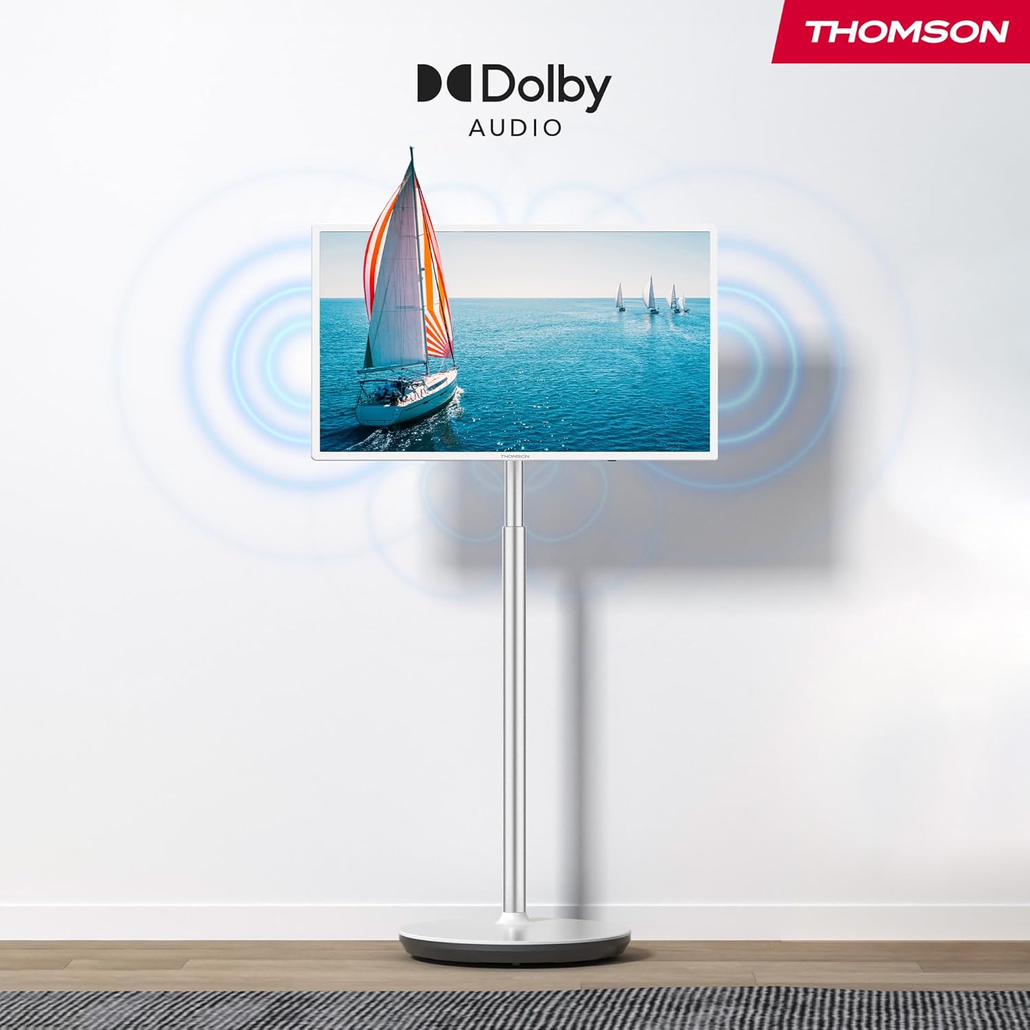 Thomson Go 32-Inch TV (81 cm), TV Android Portable - HD Ready (1366x768), Voice Control, Bluetooth 5.1, Wi-Fi, hotspot function, battery life up to 4 hours