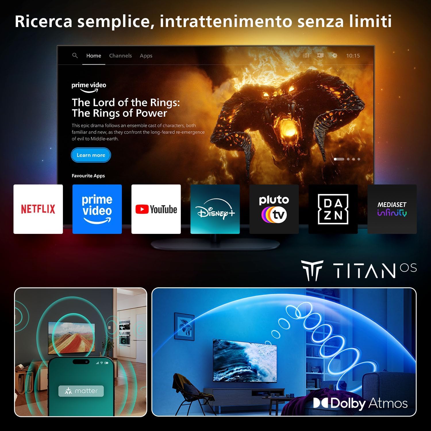 55PUS7200 4K LED Smart TV - 55-Inch Display with Titan OS Platform, Pixel Precise Ultra HD and Dolby Atmos Sound - Works with Alexa and Google Voice Assistant