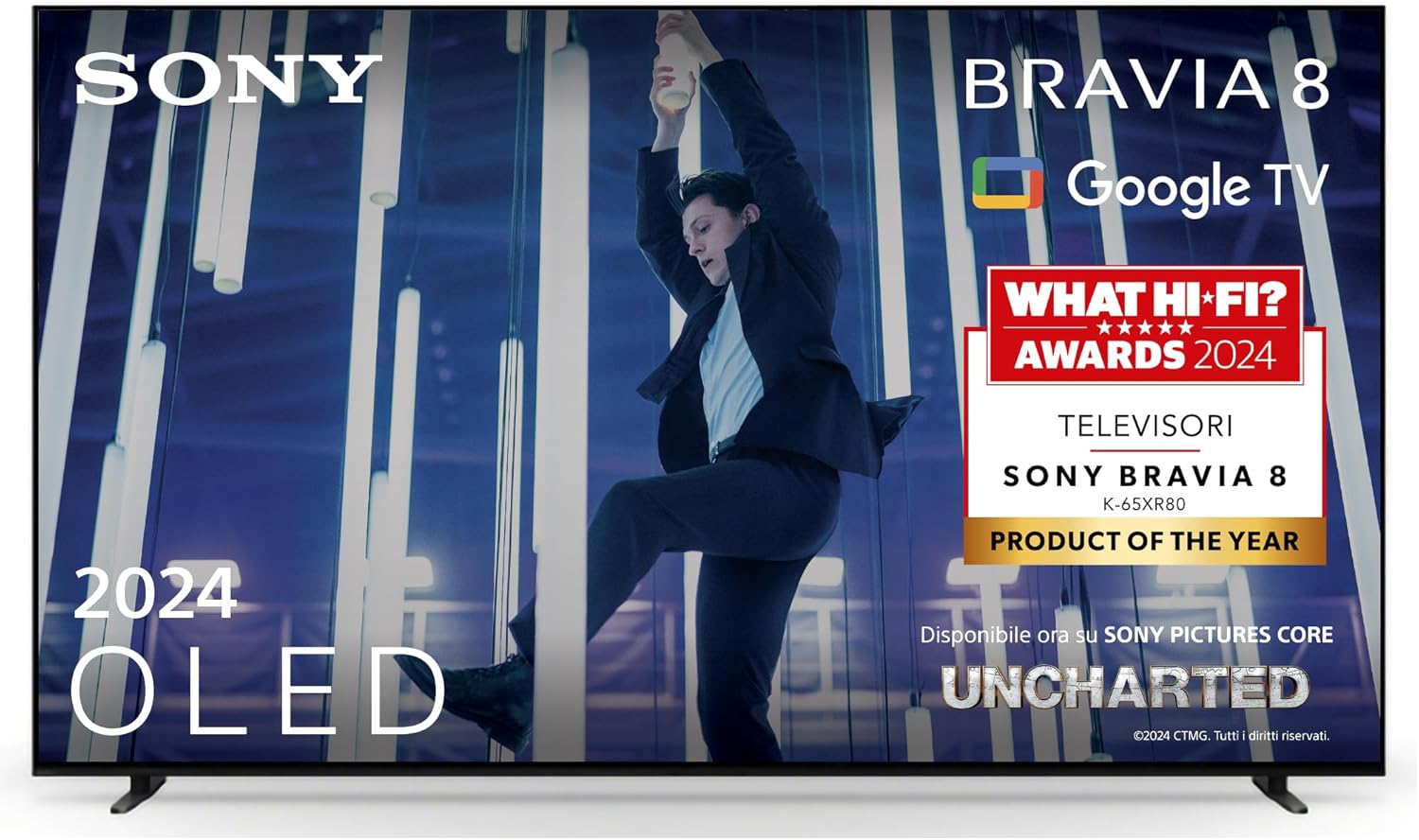 BRAVIA 8 OLED 55 Inch 4K HDR Google Smart TV | Gaming Menu for, IMAX Enhanced, Dolby Vision Atmos, Chromecast, AirPlay, 120Hz 55XR80