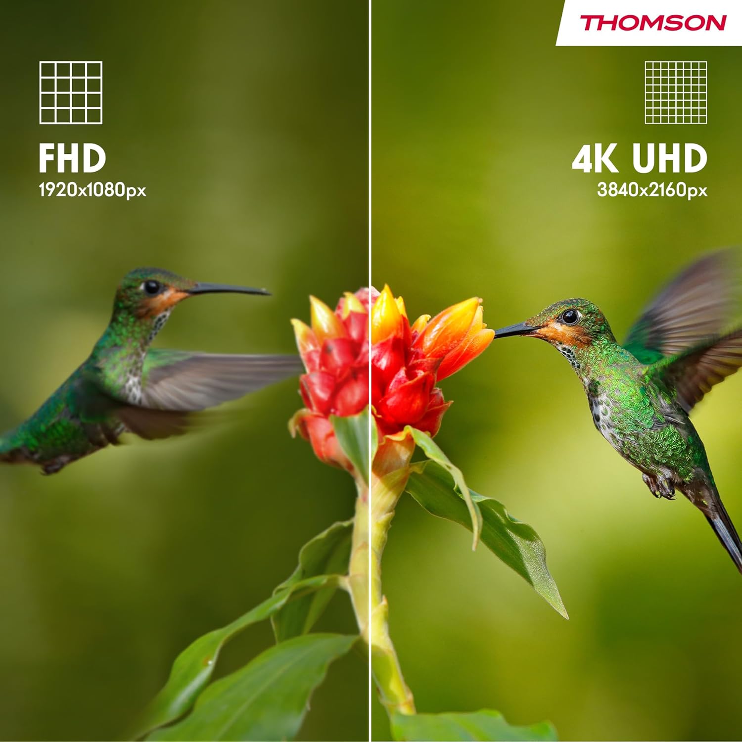 Thomson 43 Inch (109cm) 4K Ultra HD White Smart Google TV, Wi-Fi, Dolby Audio, HDR10, Bluetooth 5.1, Triple-Tuner (Cable/Satellite/Antenna), HDMI, CI+, A+ Panel - 43UG4S14W