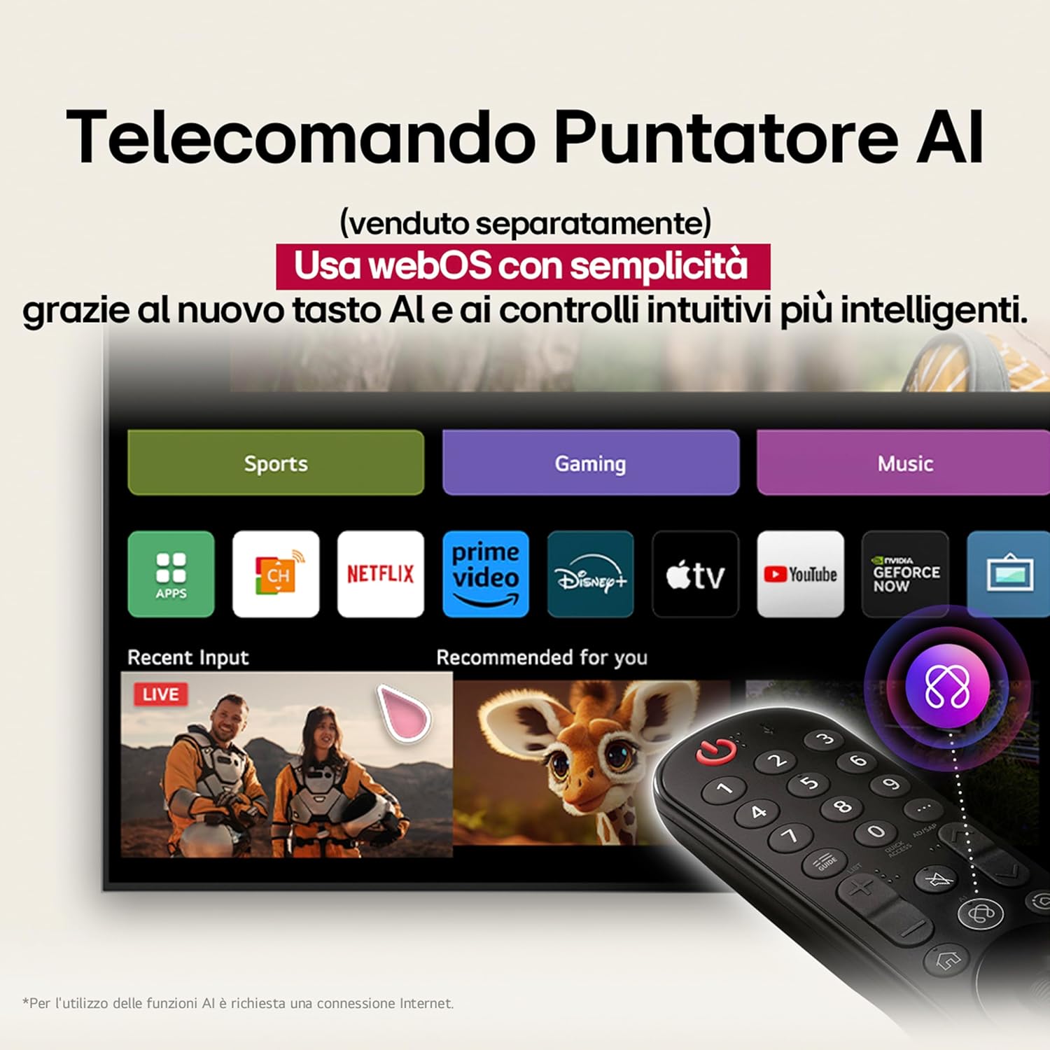 webOS UHD AI UA75 TV 43 Inch, Smart TV 4K Ultra HD, Processor α7 Gen8, webOS with AI, Filmmaker Mode, HDR10, Gaming with VRR 4K@60Hz, Game Optimizer, Wi-Fi, 43UA75006LA 2025