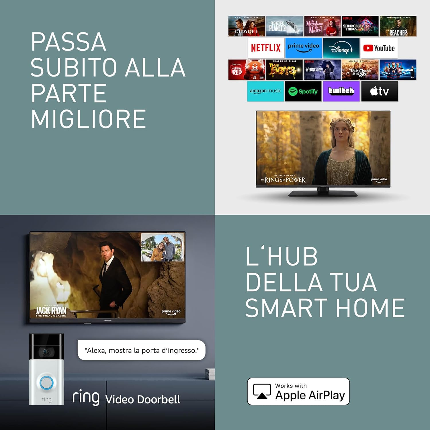 Panasonic TV-32S55AEZ, Series S55 32 Inch Smart LED TV Full HD, 2024, Fire TV, HD Color Engine, HDR, Alexa Voice Control, Game Mode, Media Player, for an Optimal Viewing Experience