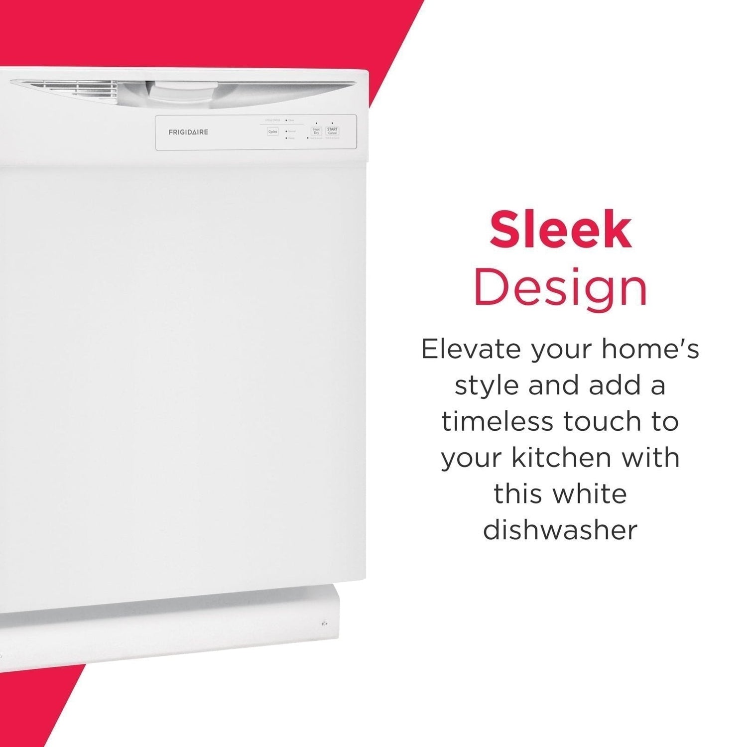Frigidaire FDPC4221AW 24″ Built-In Dishwasher, Front Control, White