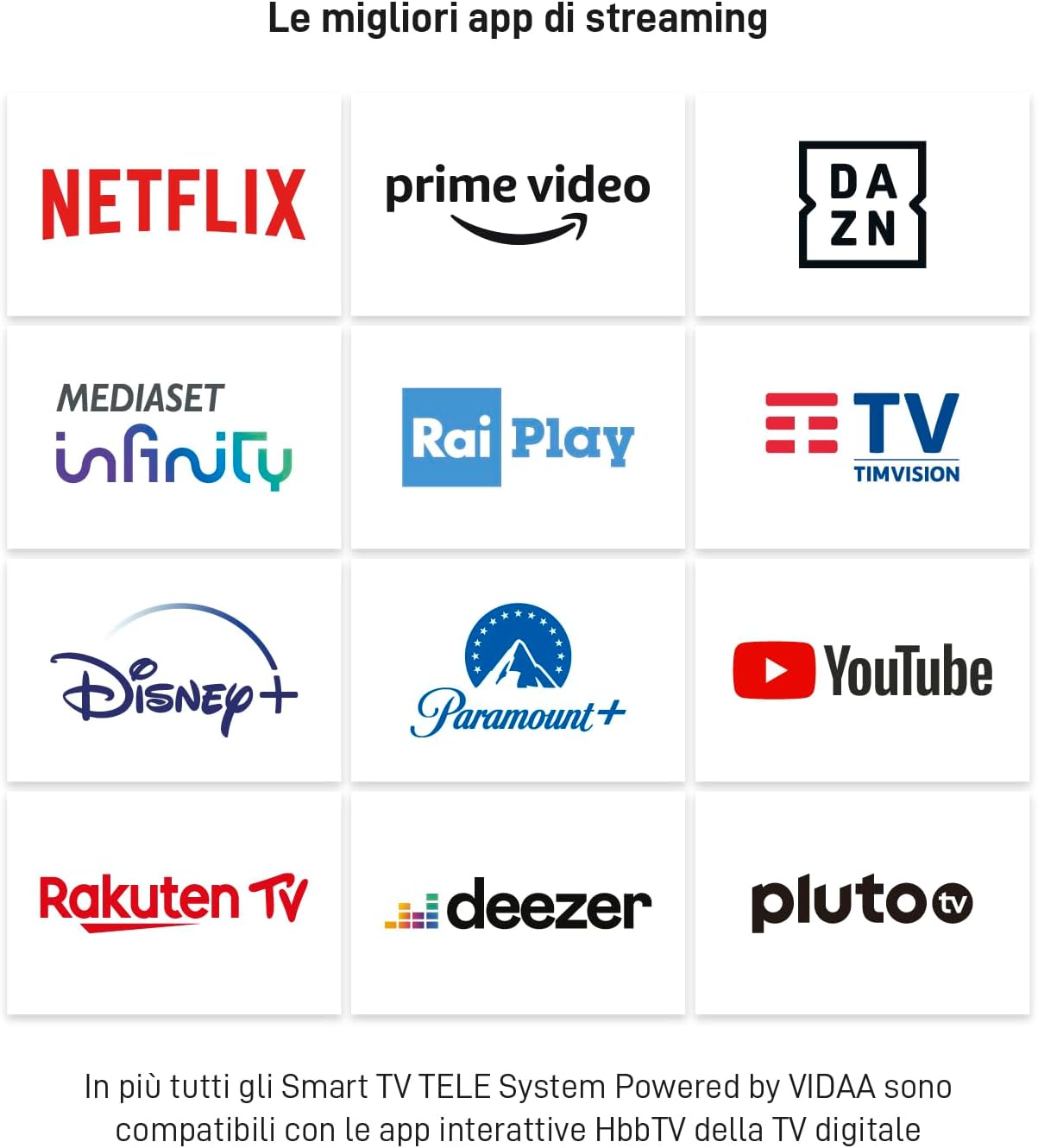 TELE System Smart TV 40 Inch Full HD LED Frameless, tivùsat CAM Certified, HbbTV, HDR10 HLG, powered by VIDAA, Dual Remote Control Included
