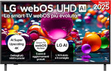 webOS UHD AI UA75 TV 43 Inch, Smart TV 4K Ultra HD, Processor α7 Gen8, webOS with AI, Filmmaker Mode, HDR10, Gaming with VRR 4K@60Hz, Game Optimizer, Wi-Fi, 43UA75006LA 2025