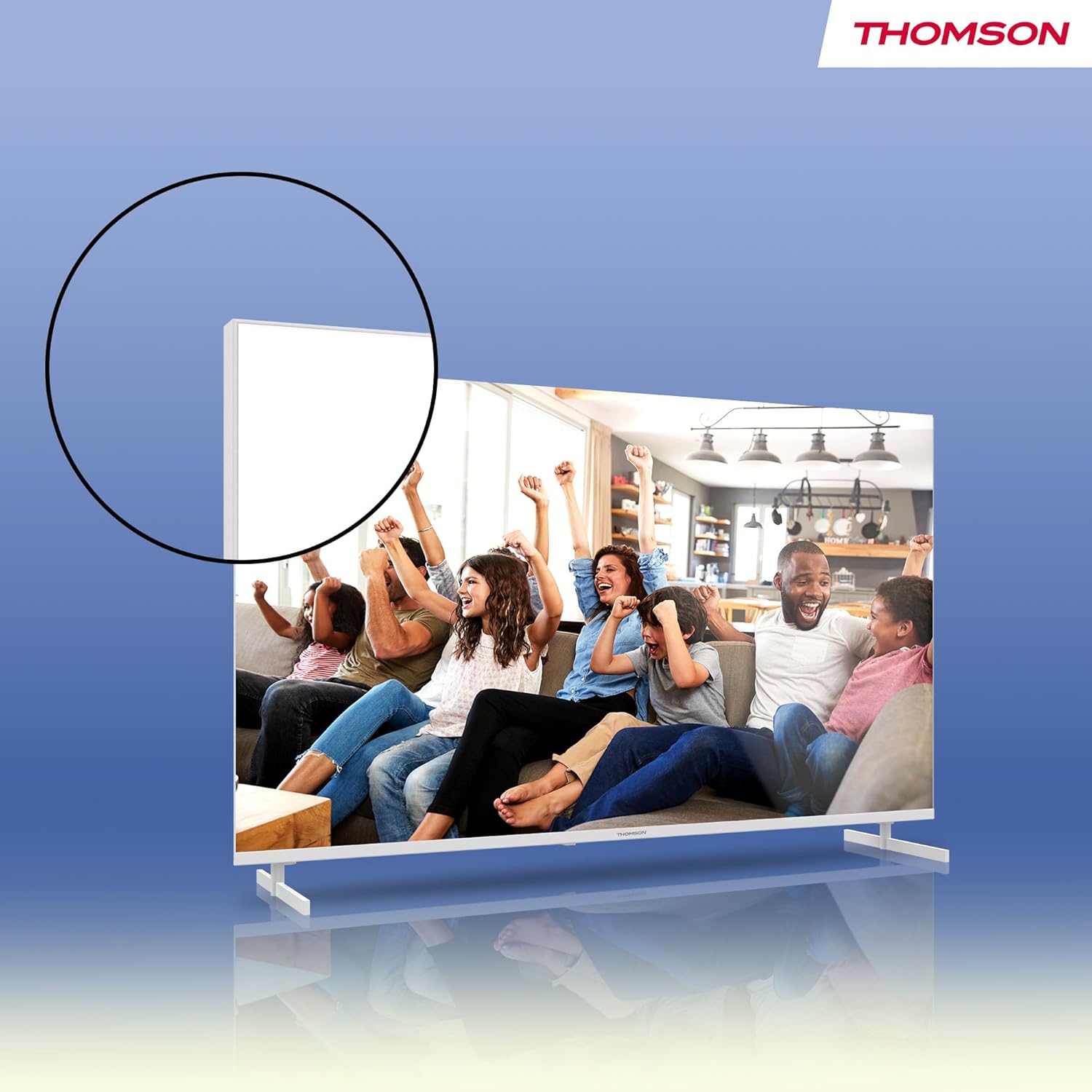 Thomson 43 Inch (109cm) 4K Ultra HD White Smart Google TV, Wi-Fi, Dolby Audio, HDR10, Bluetooth 5.1, Triple-Tuner (Cable/Satellite/Antenna), HDMI, CI+, A+ Panel - 43UG4S14W