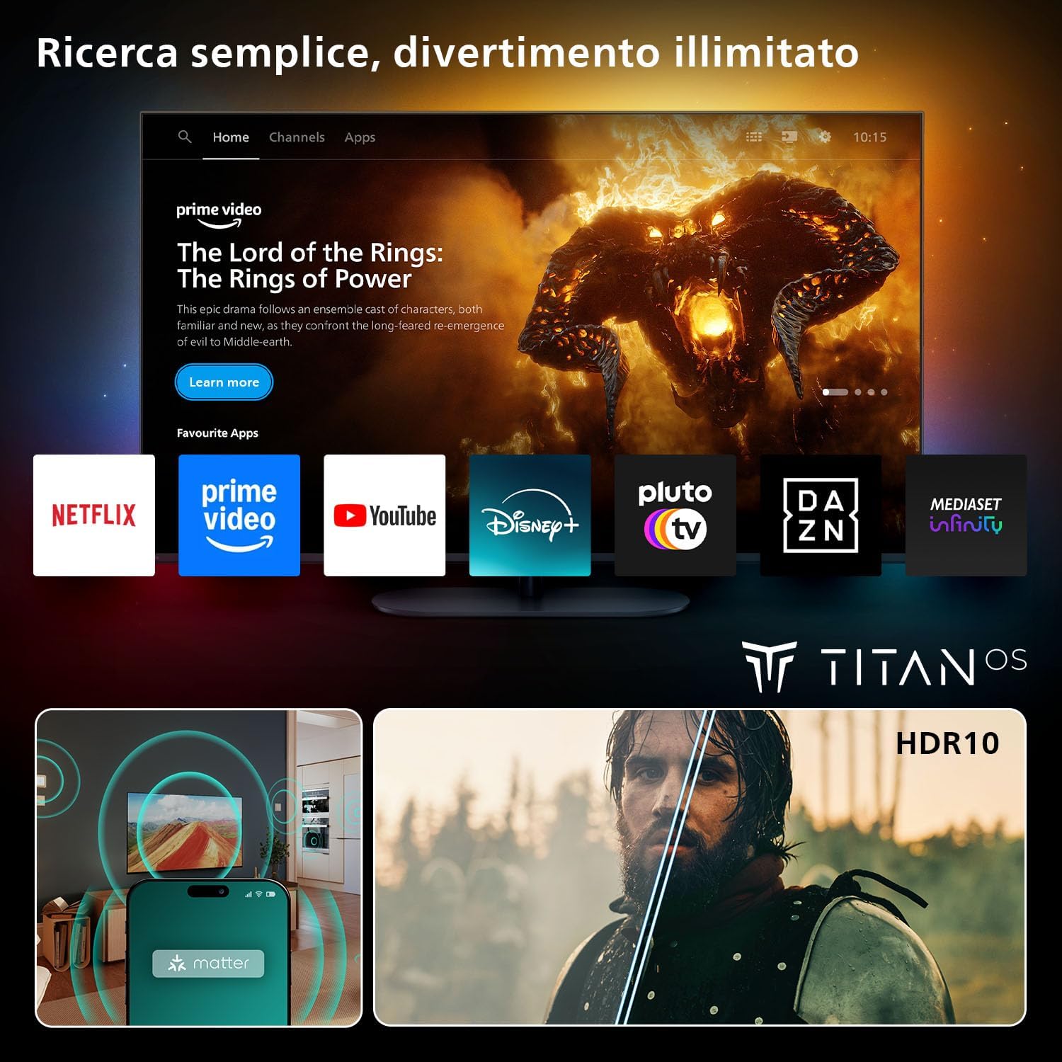 32PFS6000 HD LED Smart TV - 32-Inch Display with Pixel Plus, Titan OS Platform and Dolby Digital Sound - Works with Alexa and Google Voice Assistant