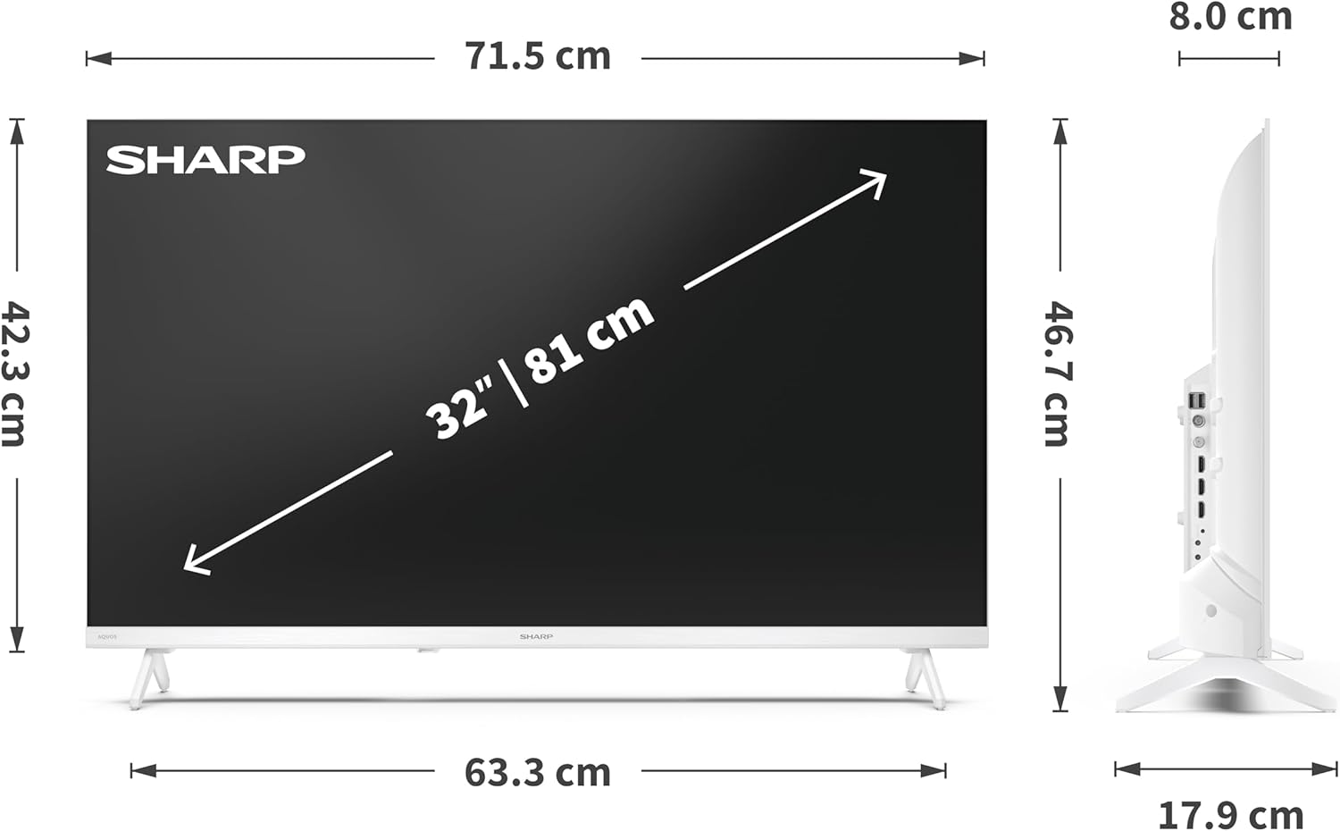 Sharp 32HF2365EW - GOOGLE TV, 32