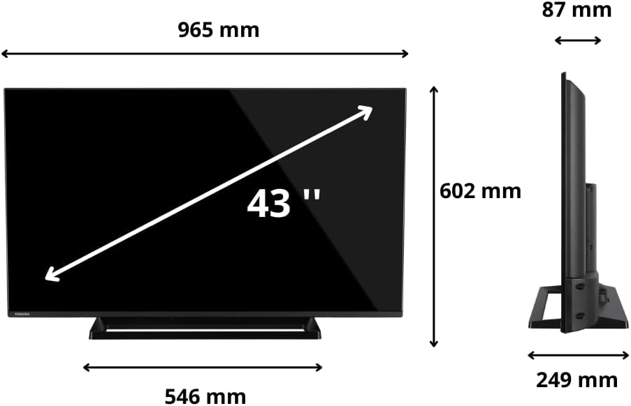 Toshiba Smart Fire TV 43 Inch Ultra HD 43UF3F63DAR, TV 4K 43 Inch with Alexa Built-in, LED TV Compatible with Alexa, DVB-T2, LED Technology, Dolby Vision, HDMI 2.1, Dolby Atmos