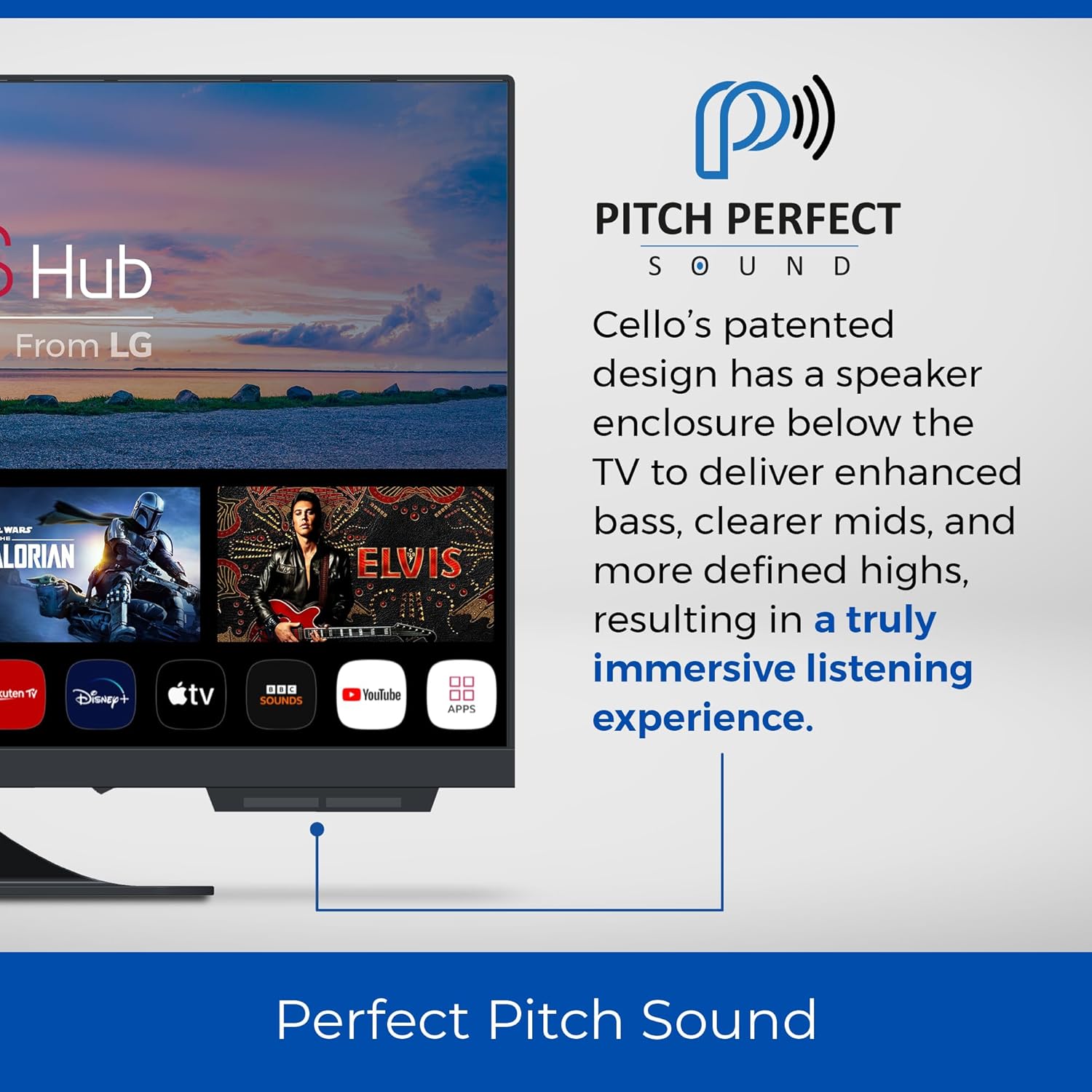 Cello C2224WS 12 Volt 22 Inch Traveller Smart TV Frameless Ultrafast WebOS, Speaker Pitch Perfect Bluetooth, Netflix, Compact TV for Camper and Truck